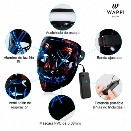 Mascara LED La Purga – Brilla y sorprende en Halloween🎃👻