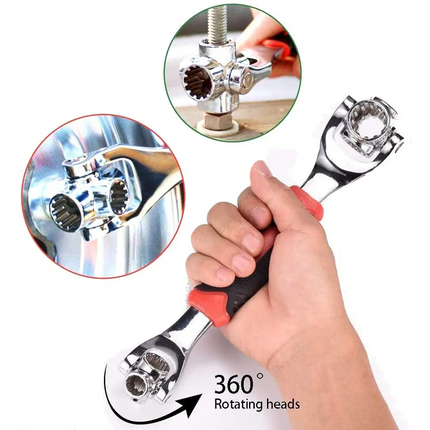 Llave Universal inglesa 48 en 1 con Giro 360º