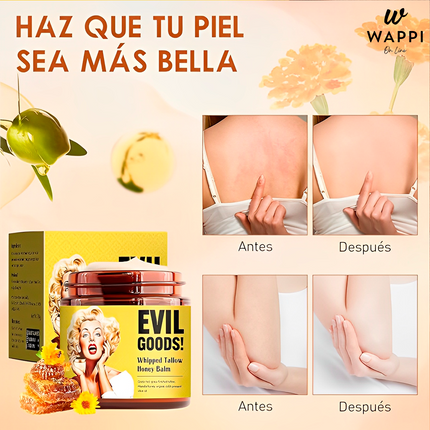 ✨🍯Crema Facial Natural Evil Goods con Sebo y Miel – Skincare orgánico libre de tóxicos 🌿