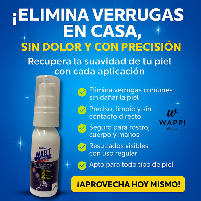 Removedor de Verrugas Wart Remover Spray (30 ml) – Elimina Verrugas en Casa, Sin Dolor y con Precisión