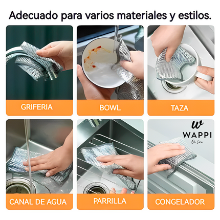 ✨Paños Metálicos X5 – Limpieza Potente y Sin Rayas