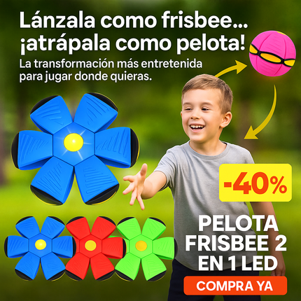 Pelota Frisbee 2 en 1 LED – Diversión que se Transforma