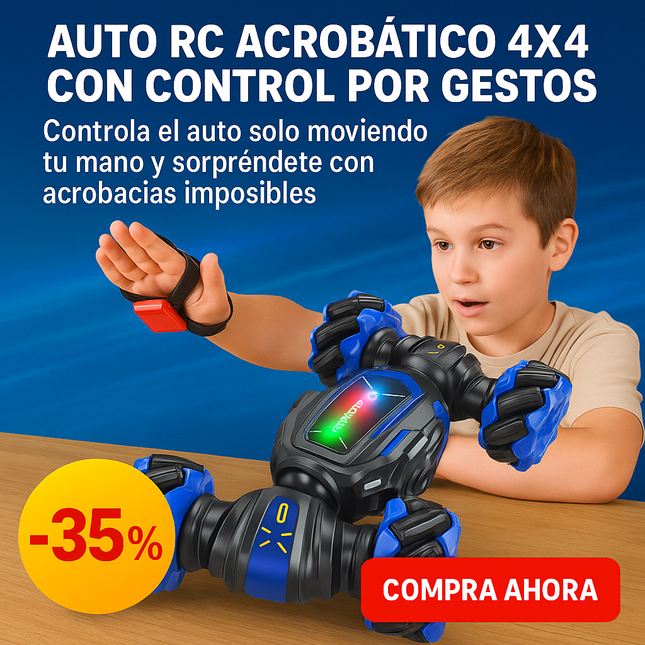 Auto RC Acrobático 4x4 con Control por Gestos - Controla el auto solo moviendo tu mano
