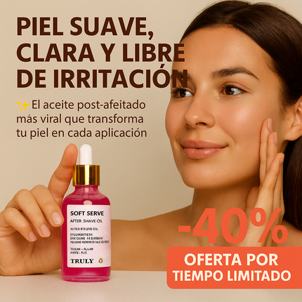 Truly Soft Serve After Shave Oil 50ml – Aceite post-afeitado - Piel suave, clara y libre de irritación