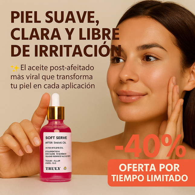 Truly Soft Serve After Shave Oil 50ml – Aceite post-afeitado - Piel suave, clara y libre de irritación