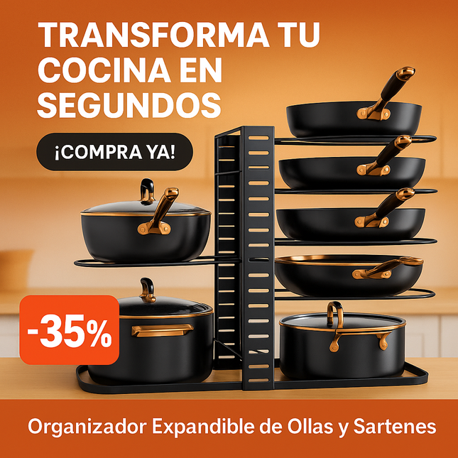 Organizador Expandible de Ollas y Sartenes – 8 Niveles Ajustables