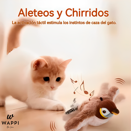 🦜Pajaro Volador Interactivo para Gatos - Mantiene a tu Gato Activo y Feliz