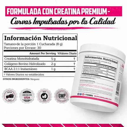 Creatina Femenina 3-en-1 para Fuerza, Tonificación y Recuperación
