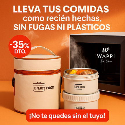 Lonchera Térmica 2 en 1 | Tu comida caliente donde vayas 🔥Incluye 2 recipientes de tapa hermética + bolsa térmica portátil