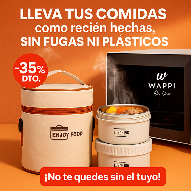 Lonchera Térmica 2 en 1 | Tu comida caliente donde vayas 🔥Incluye 2 recipientes de tapa hermética + bolsa térmica portátil