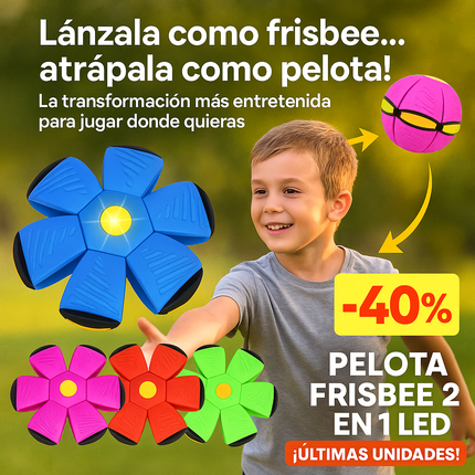 Pelota Frisbee 2 en 1 LED – Diversión que se Transforma