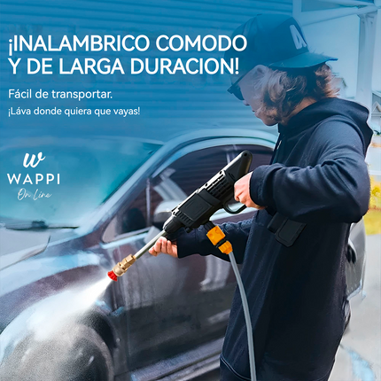 💦Combo Hidrolavadora Portátil 2 Baterías 98V - Con accesorios + Mini Aspiradora de Regalo🚗🎁