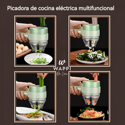 🧄Mini Picadora Eléctrica 3 en 1 - Corta sin esfuerzo, cocina sin límites.