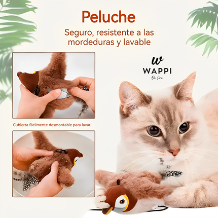 🦜Pajaro Volador Interactivo para Gatos - Mantiene a tu Gato Activo y Feliz