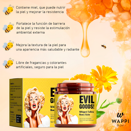 ✨🍯Crema Facial Natural Evil Goods con Sebo y Miel – Skincare orgánico libre de tóxicos 🌿