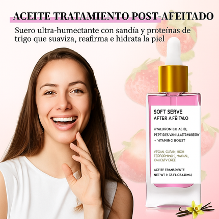 Truly Soft Serve After Shave Oil – Aceite post-afeitado 40ml+ Regalo URO: Probióticos y Ácido Bórico para una Vagina Saludable