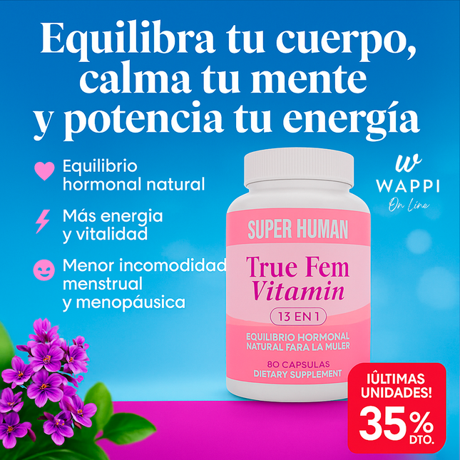 True Fem Vitamin | Multivitamínico 13 en 1 para el Equilibrio Femenino