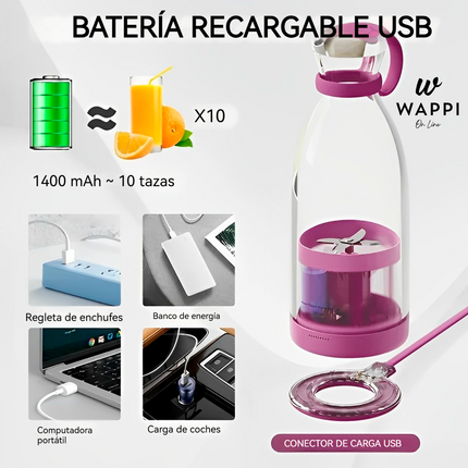 Mini Licuadora Portátil USB – Batidos al Instante