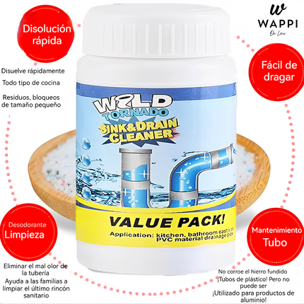 💥Destapador de Drenaje 330g - ¡Desbloquea tus tuberías en solo minutos sin herramientas ni químicos agresivos! 110gr x3