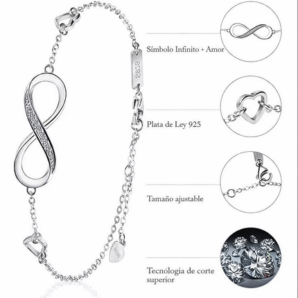 Pulsera Tobillera Infinito de Plata 925 – Amor Eterno