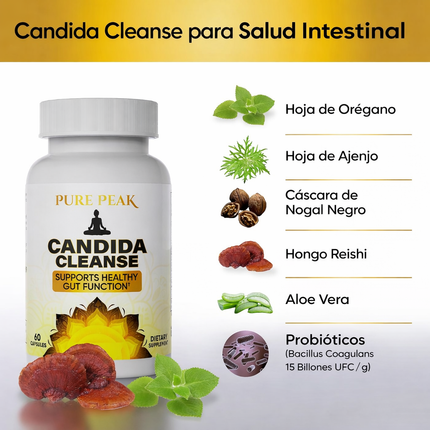 Candida Cleanse – Detox Intestinal Natural - Recupera el equilibrio de tu intestino de forma natural y diaria.