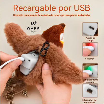 🦜Pajaro Volador Interactivo para Gatos - Mantiene a tu Gato Activo y Feliz