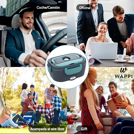 🔥Lonchera Eléctrica Portátil Acero Inoxidable 2L | 12V-220V - Calienta tu comida en cualquier lugar 🚗🍱
