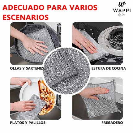 ✨Paños Metálicos x5 + Pasta de Limpieza de REGALO – Limpieza Potente y Sin Rayas