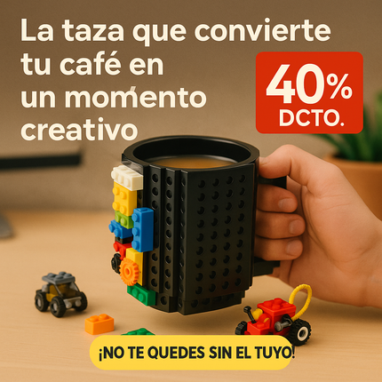 Taza Creativa con Bloques de Construcción - Convierte tu café en un momento creativo