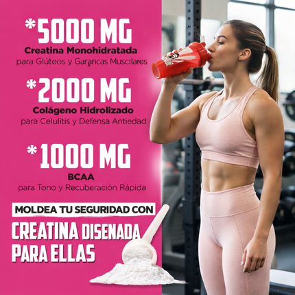Creatina Femenina 3-en-1 para Fuerza, Tonificación y Recuperación