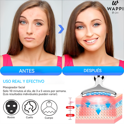 💆‍♀️Masajeador Facial y de Cuello LED 3 en 1 – Reafirma, Rejuvenece y Relaja Desde Casa ✨💖