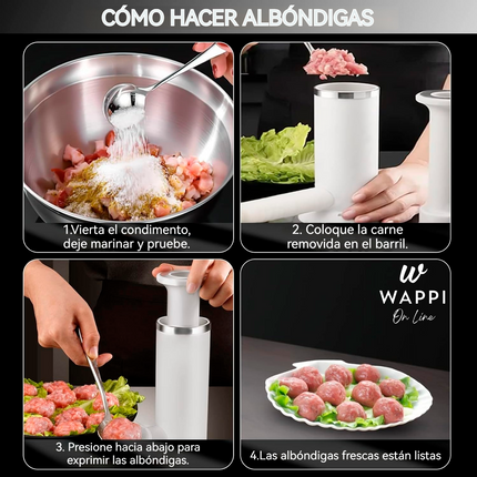 🌭👩‍🍳👌Embutidora Manual 2 en 1 para Longanizas y Albóndigas – Cocina fácil, saludable y divertida