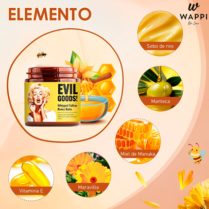 ✨🍯Crema Facial Natural Evil Goods con Sebo y Miel – Skincare orgánico libre de tóxicos 🌿
