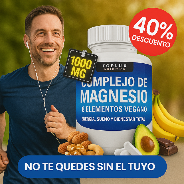 Complejo de Magnesio 8 Elementos Vegano – Energía, Sueño y Bienestar Total