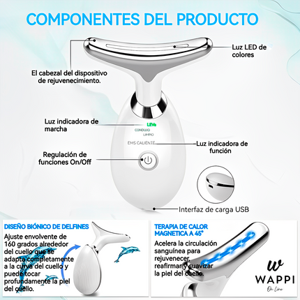 💆‍♀️Masajeador Facial y de Cuello LED 3 en 1 – Reafirma, Rejuvenece y Relaja Desde Casa ✨💖