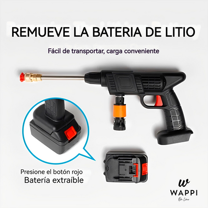 💦Combo Hidrolavadora Portátil 2 Baterías 98V - Con accesorios + Mini Aspiradora de Regalo🚗🎁