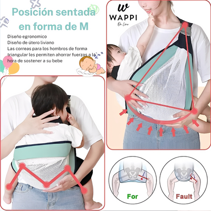 🤱Portabebé Ergonómico - Ajustable y Súper Ligero