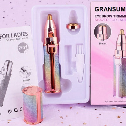 Depiladora Facial 2 en 1 Recargable con Luz LED – Rostro y Nariz
