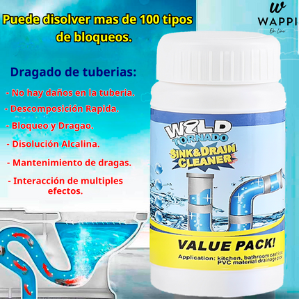 💥Destapador de Drenaje 330g - ¡Desbloquea tus tuberías en solo minutos sin herramientas ni químicos agresivos! 110gr x3