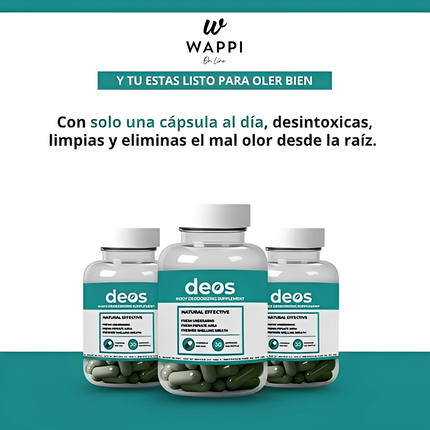 DEOS – Desodorante Interno Natural (30 cápsulas) - Neutraliza los olores de tu cuerpo desde adentro