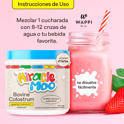 Miracle Moo Calostro Premium con ImmunoLin – Inmunidad y Bienestar desde Dentro