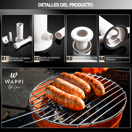 🌭👩‍🍳👌Embutidora Manual 2 en 1 para Longanizas y Albóndigas – Cocina fácil, saludable y divertida