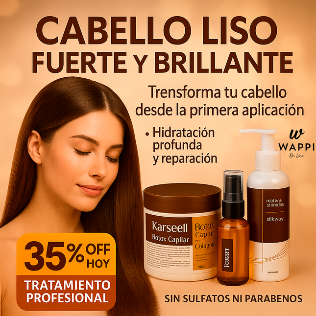 ✨Combo Karseell: Shampoo + Botox + Aceite de Argan - Reparación Profunda y Brillo Profesional