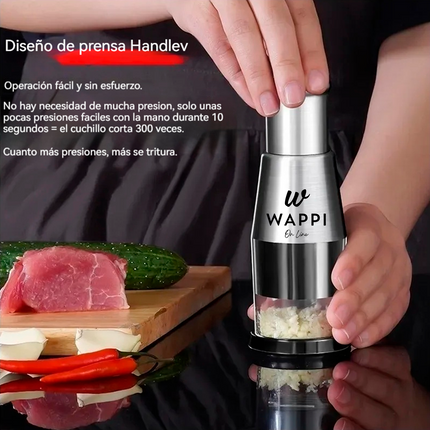 🔪Picadora Manual de Acero Inoxidable  – Tritura sin esfuerzo y sin enchufes 👩‍🍳🧄