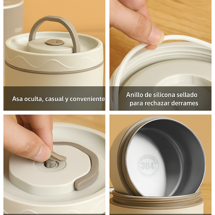 Lonchera Térmica 2 en 1 | Tu comida caliente donde vayas 🔥Incluye 2 recipientes de tapa hermética + bolsa térmica portátil