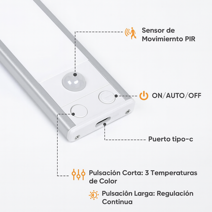 Barra LED con Sensor de Movimiento – Luz Automática y Portátil