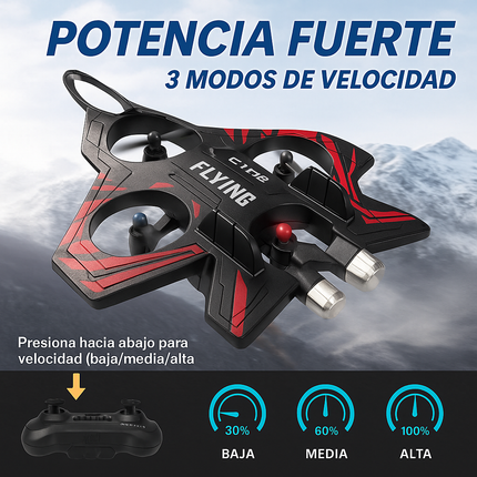 Avión Drone RC para Niños con Luces LED - Vuela, gira y acrobatea con total facilidad, incluso si nunca has usado un avión RC.