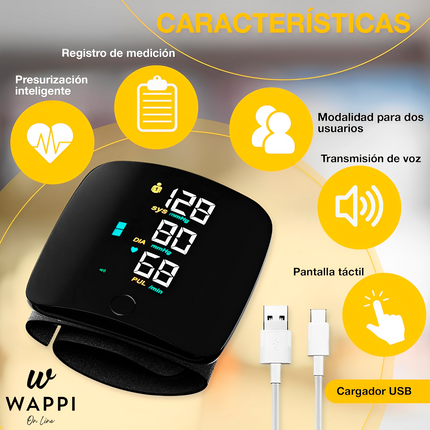 🩺Tensiómetro Digital de Muñeca Recargable - Ligero, compacto y siempre listo para acompañarte 💓🧳