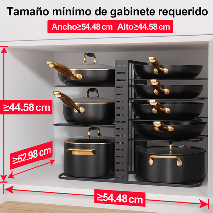 Organizador Expandible de Ollas y Sartenes – 8 Niveles Ajustables