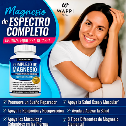 Complejo de Magnesio 8 Elementos Vegano – Energía, Sueño y Bienestar Total